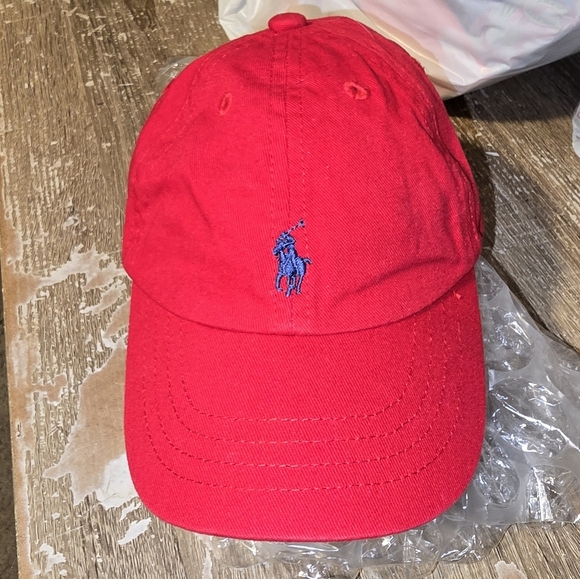 Polo Ralph Lauren Red w Blue Horse Baseball Cap Baby Hat 12-24 Months 1-2 Years - Picture 1 of 5